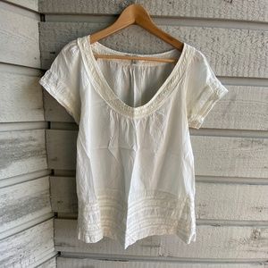 american eagle | cream peasant blouse | silk